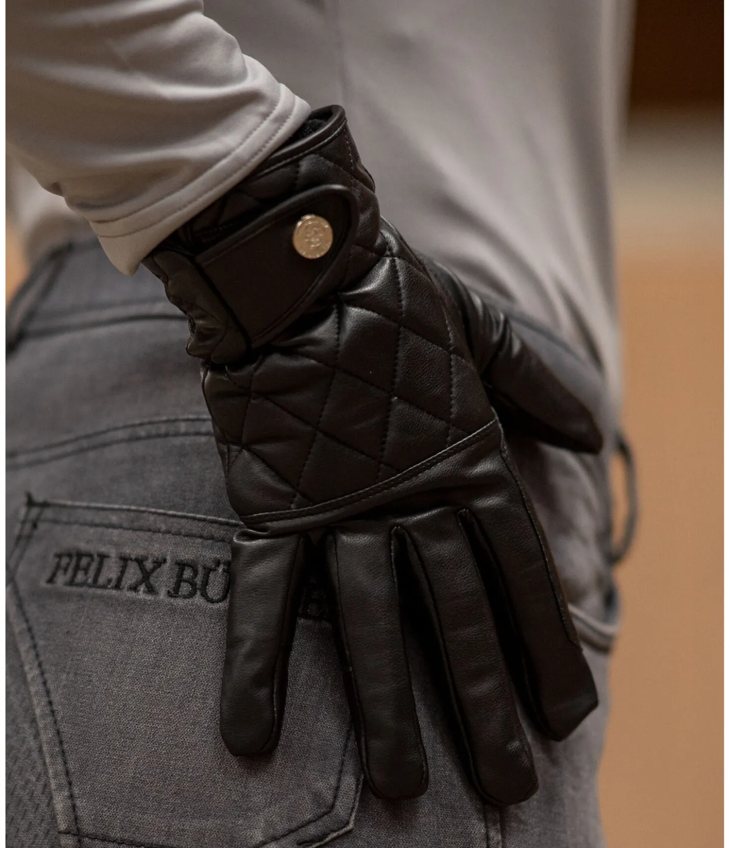 Felix Bühler Gants d'hiver en synthétique Zermatt noir Discount