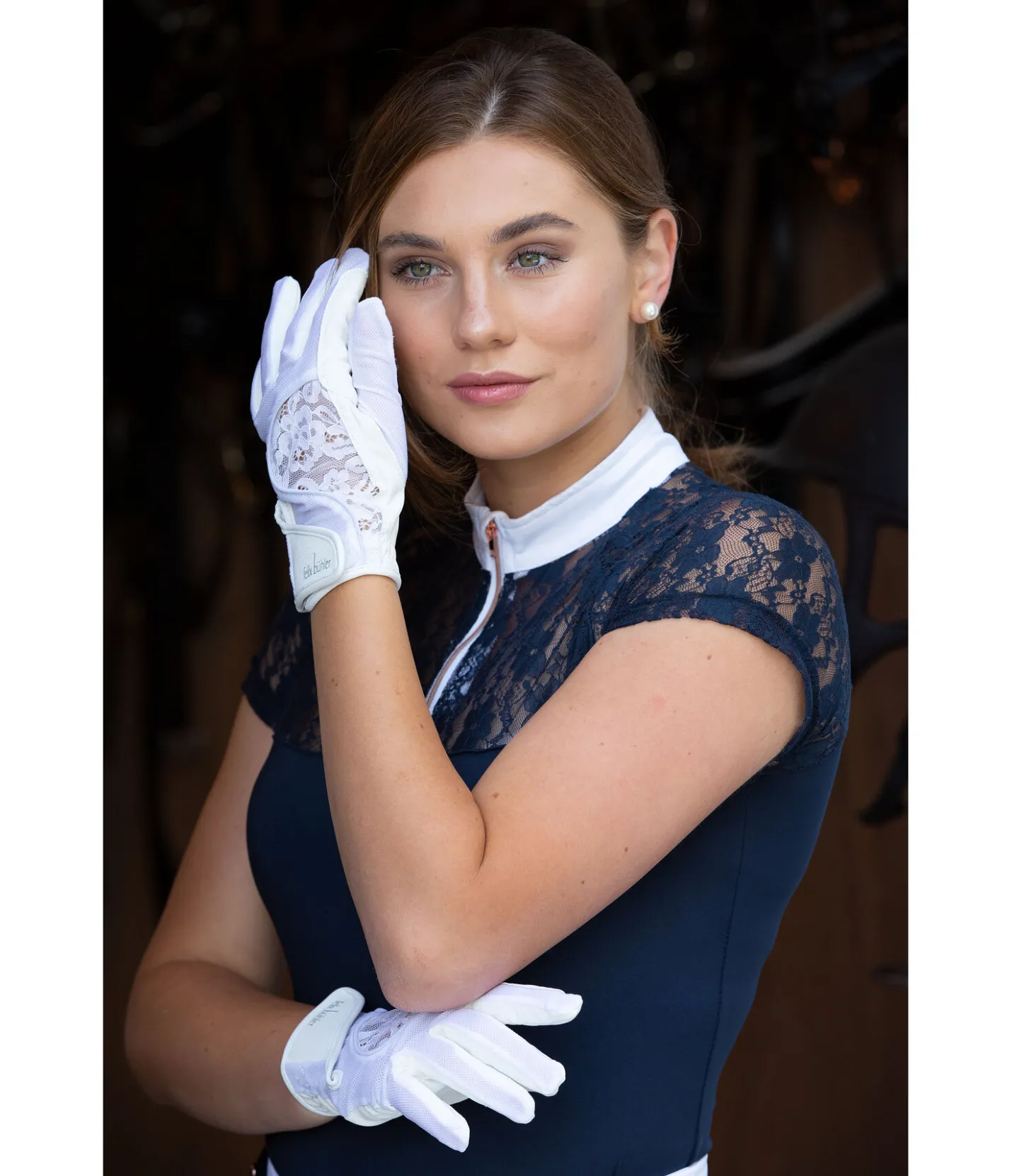 Felix Bühler Gants d'équitation Lace blanc Discount