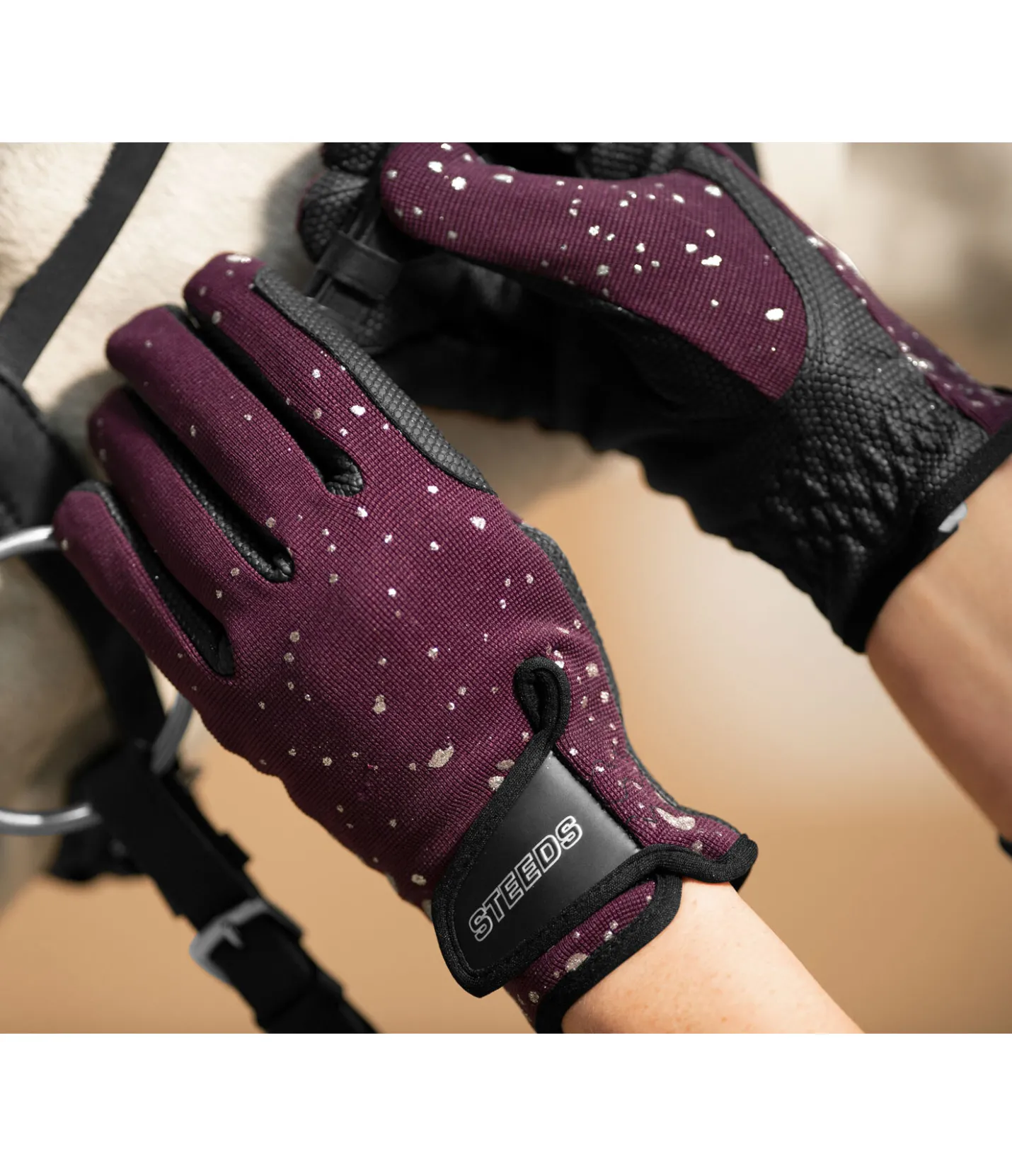 STEEDS Gants d'équitation d'hiver Glitter vignoble Clearance