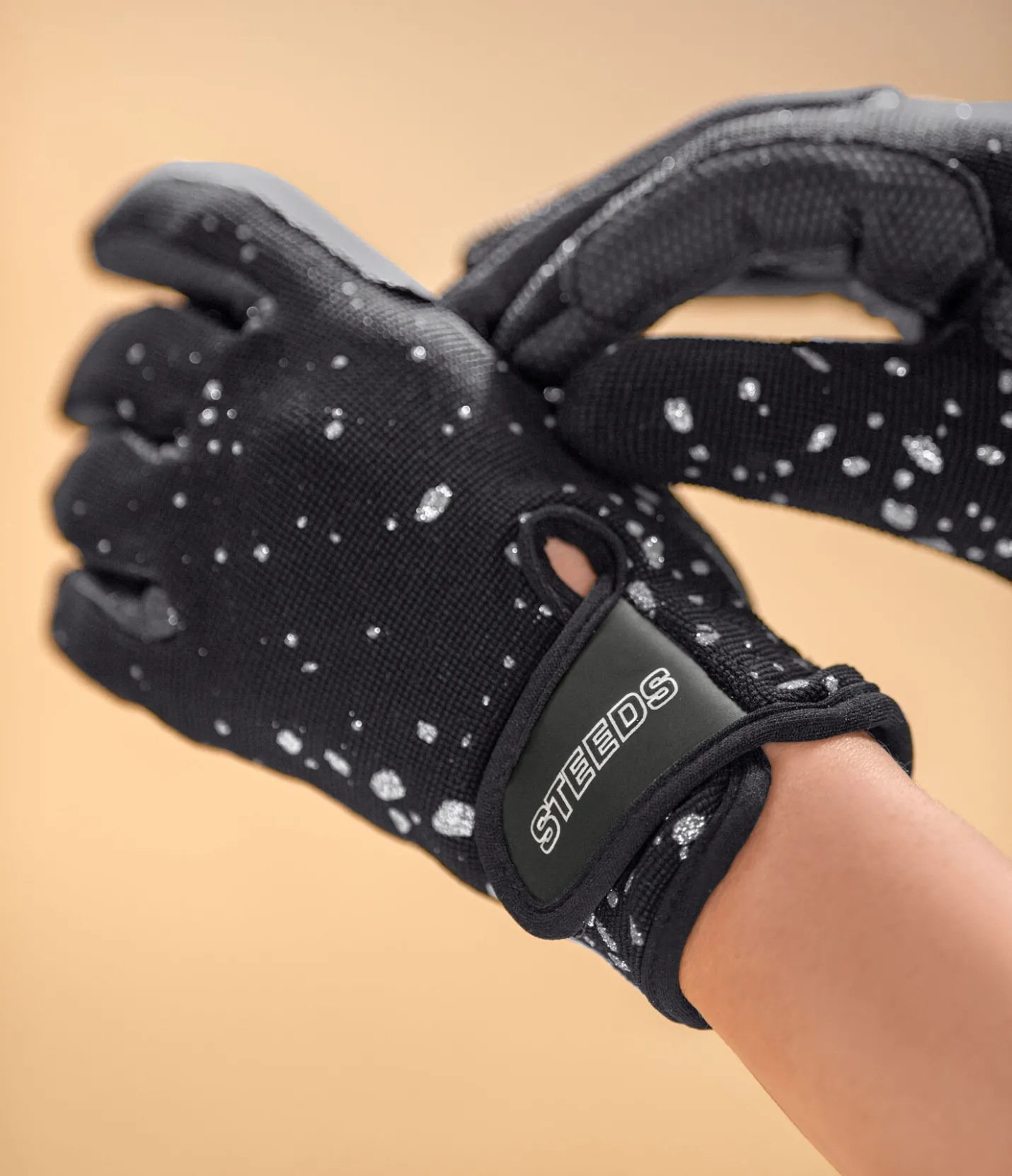 STEEDS Gants d'équitation d'hiver Glitter noir Clearance