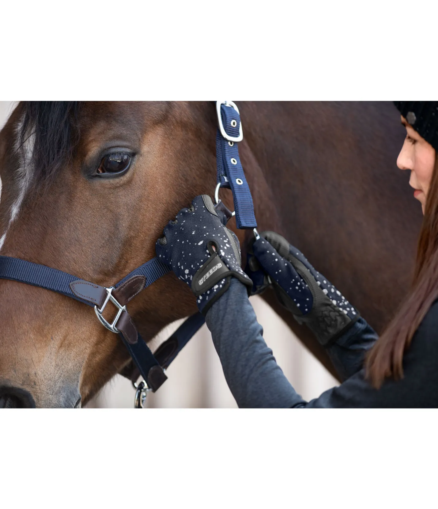 STEEDS Gants d'équitation d'hiver Glitter marine