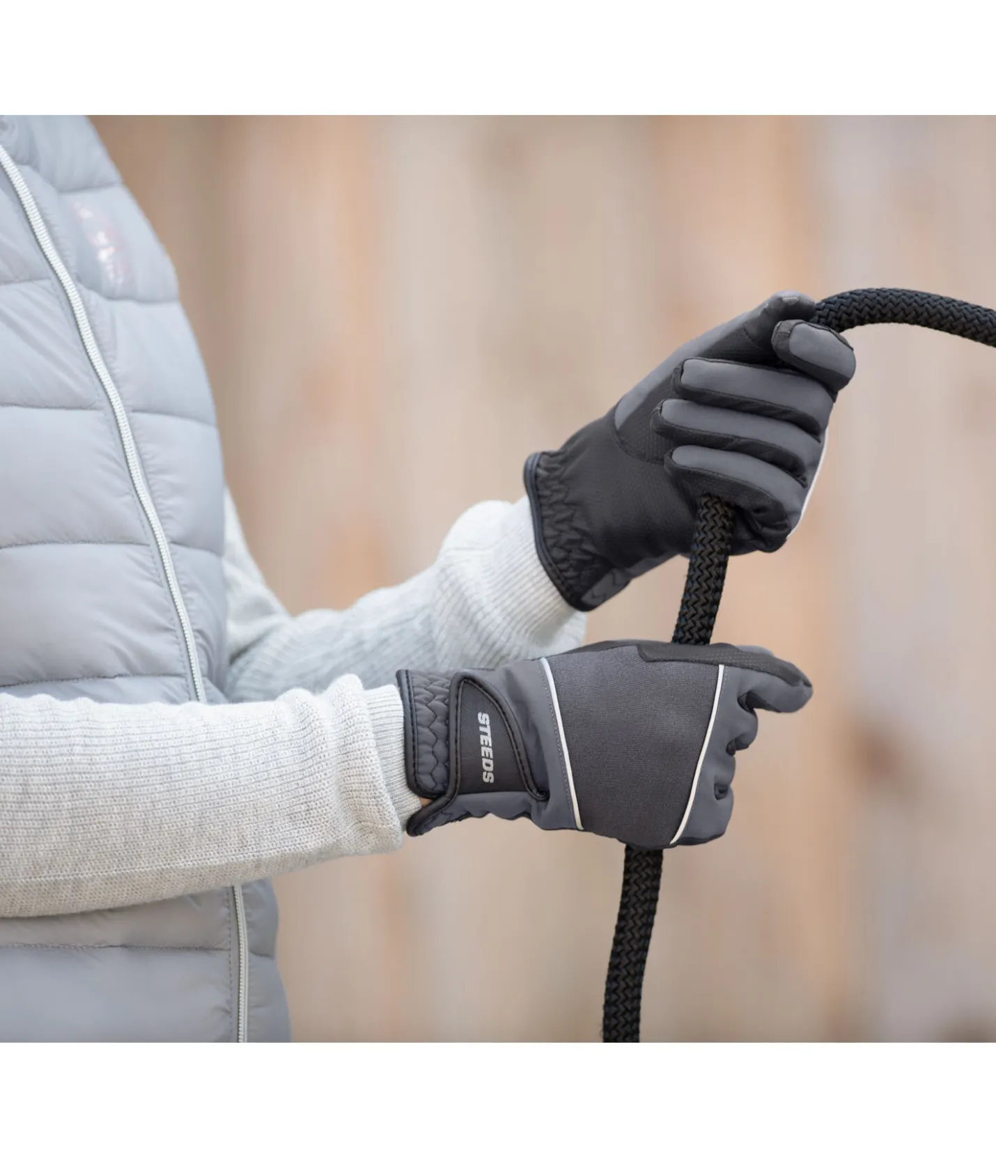STEEDS Gants d'équitation d'hiver Rauris II carbone New