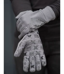 STEEDS Gants d'équitation d'hiver en polaire Galtür carbone New