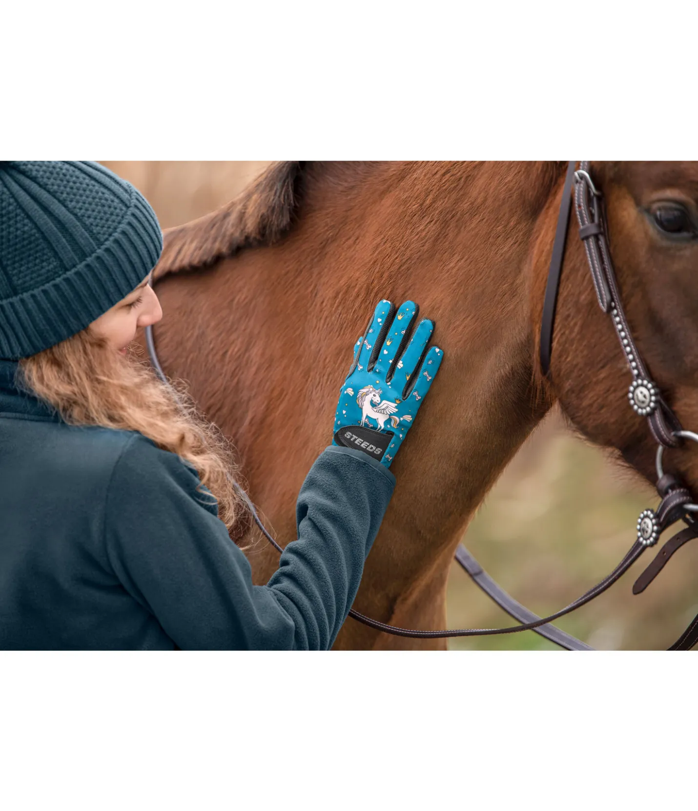 STEEDS Gants d'équitation d'hiver enfant Unicorn turquoise foncé Discount