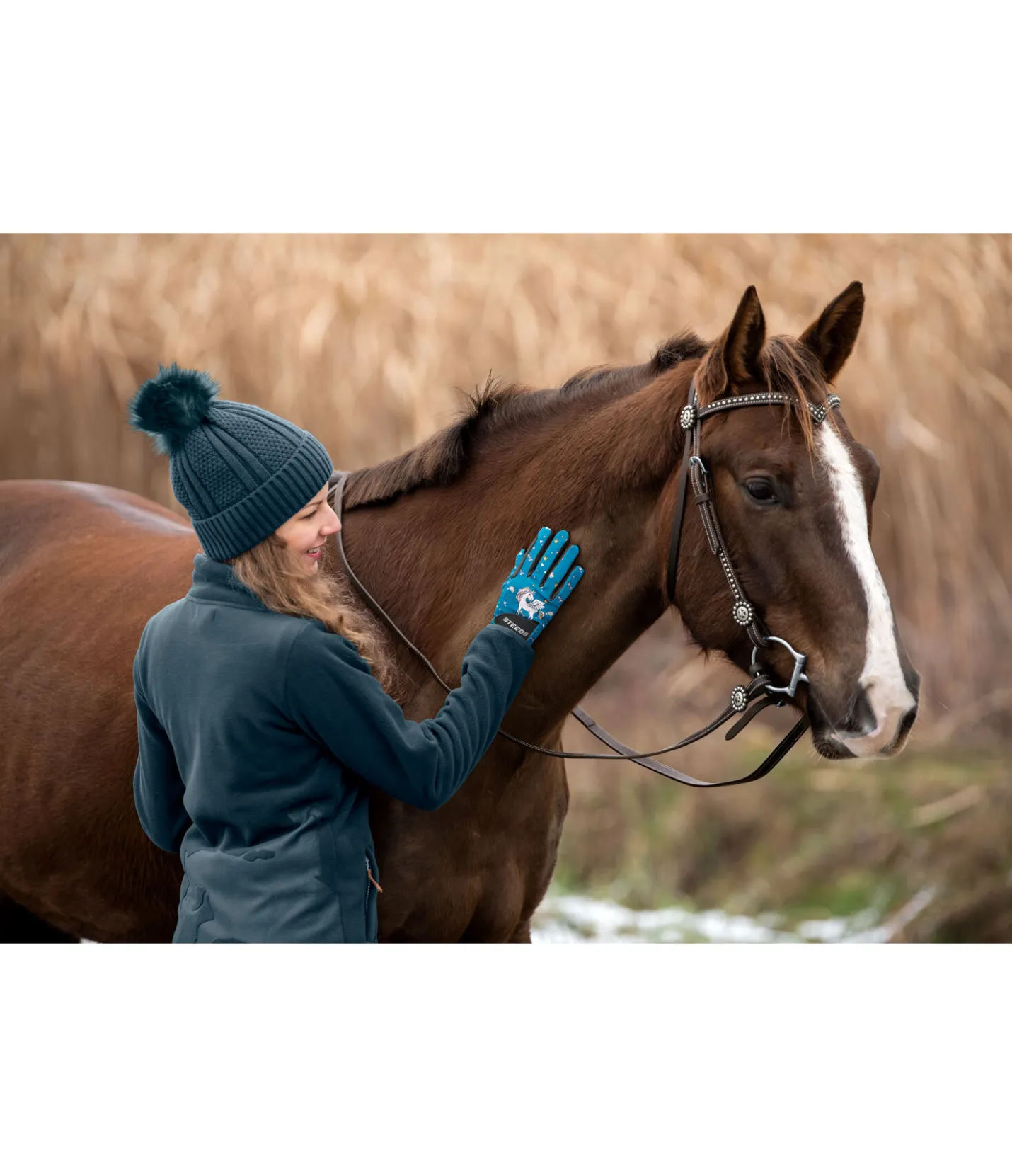 STEEDS Gants d'équitation d'hiver enfant Unicorn turquoise foncé Discount