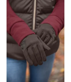 STEEDS Gants d'équitation d'hiver en polaire Galtür chocolat noir Clearance