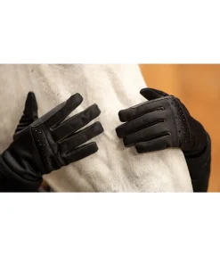 STEEDS Gants d'équitation d'hiver softshell Sparkle noir New