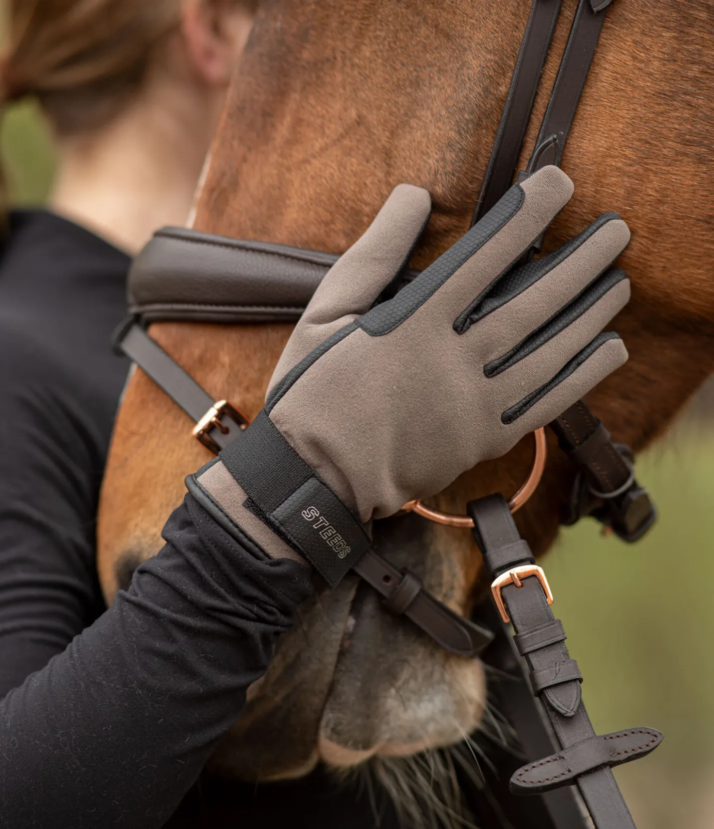 STEEDS Gants d'équitation d'hiver softshell Fiss noix Clearance