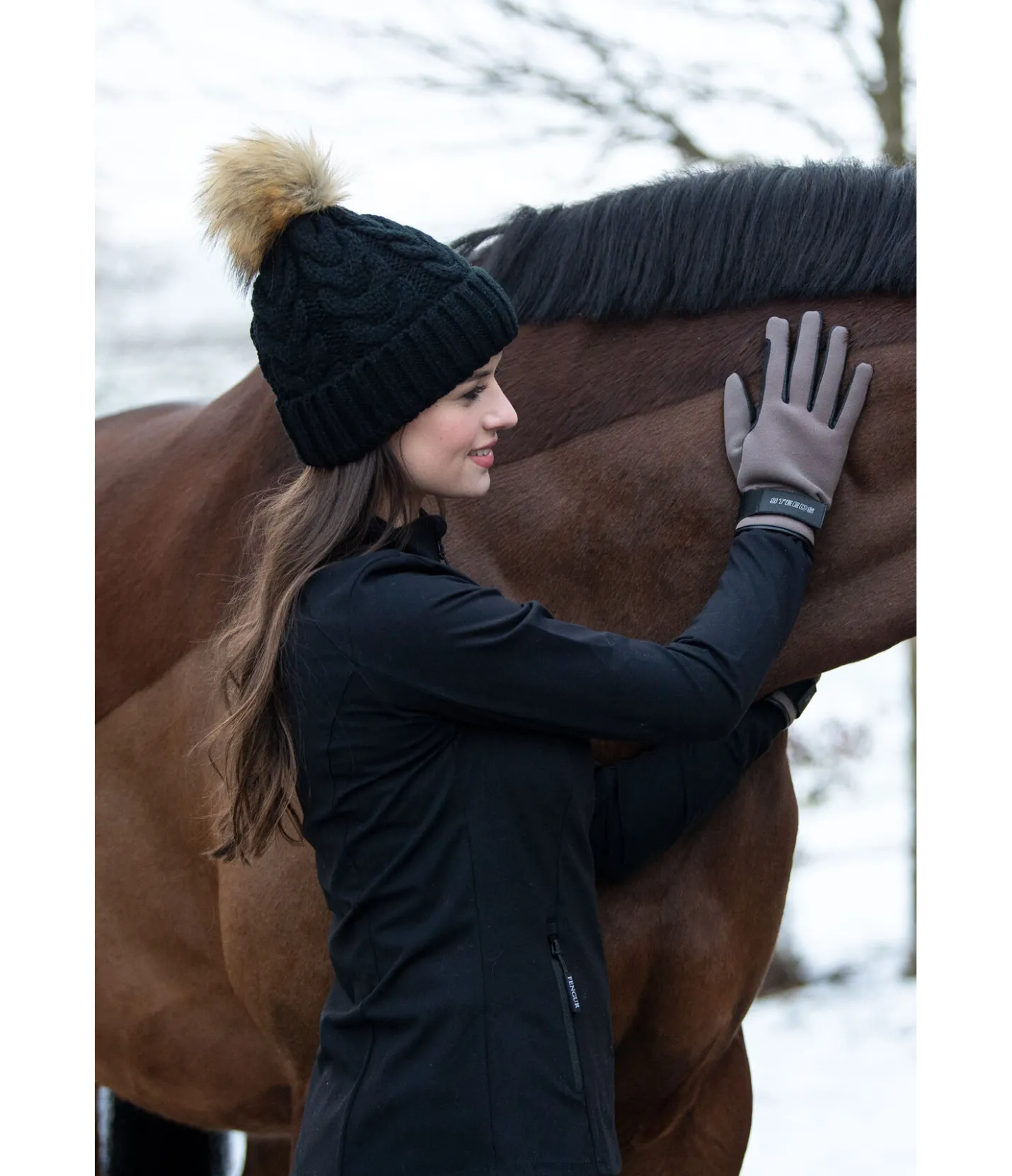 STEEDS Gants d'équitation d'hiver softshell Fiss noix Clearance