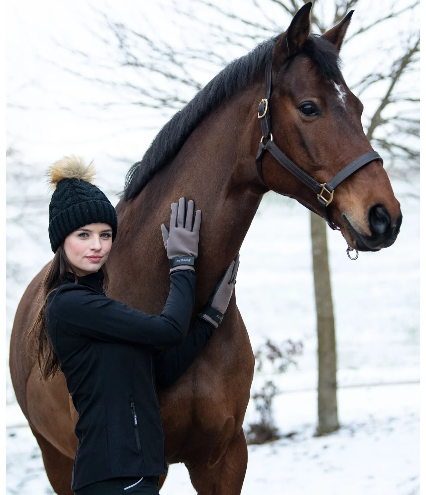 STEEDS Gants d'équitation d'hiver softshell Fiss noix Clearance