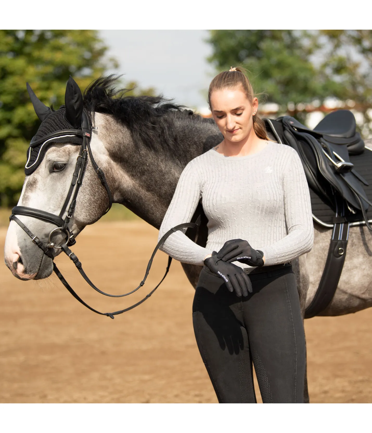 Felix Bühler Gants d'équitation d'été Light Mesh noir Outlet
