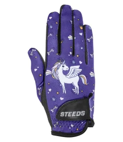 STEEDS Gants d'équitation d'été enfant Unicorn améthyste lumineuse New