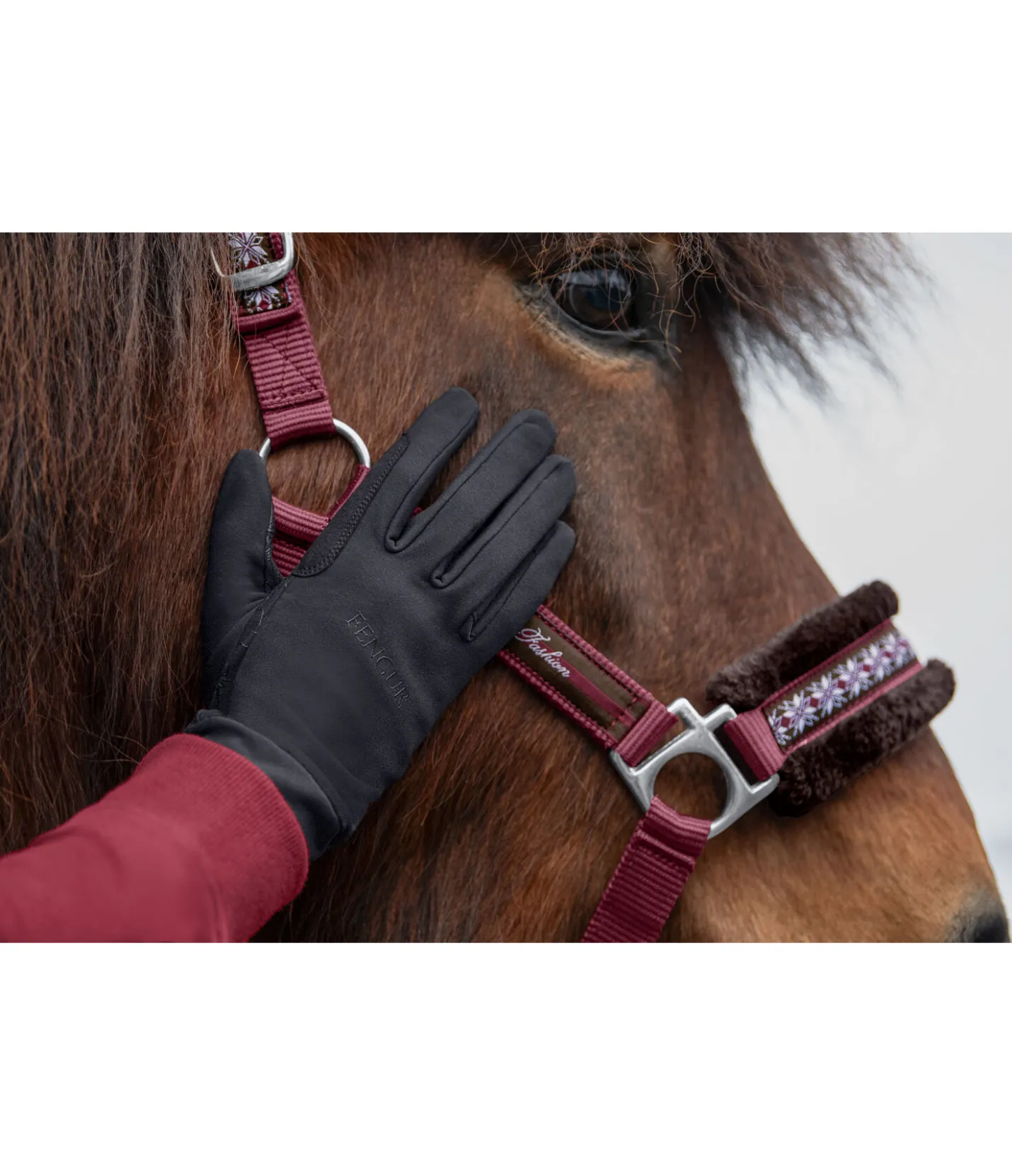 FENGUR Gants d'équitation hiver noir Hot