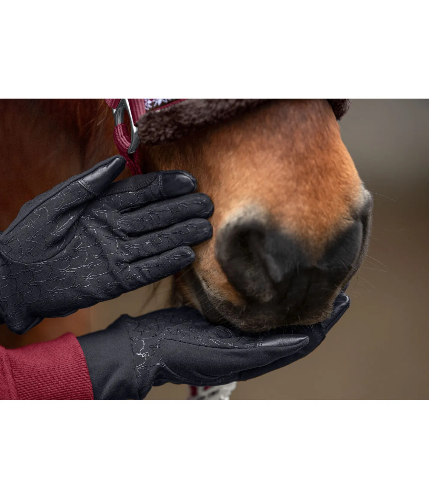 FENGUR Gants d'équitation hiver noir Hot