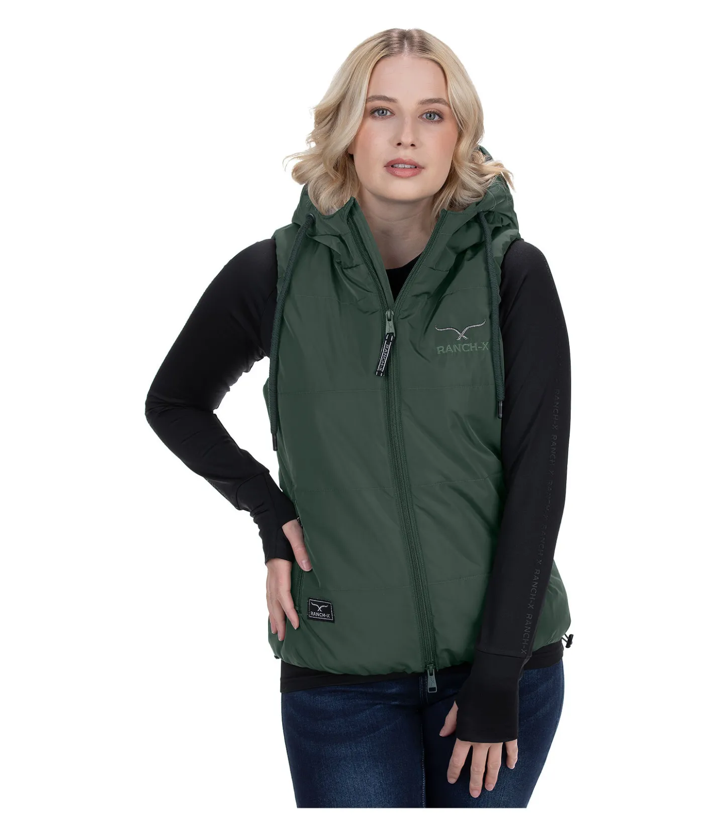 RANCH-X Gilet doudoune Oakley vert pin Outlet