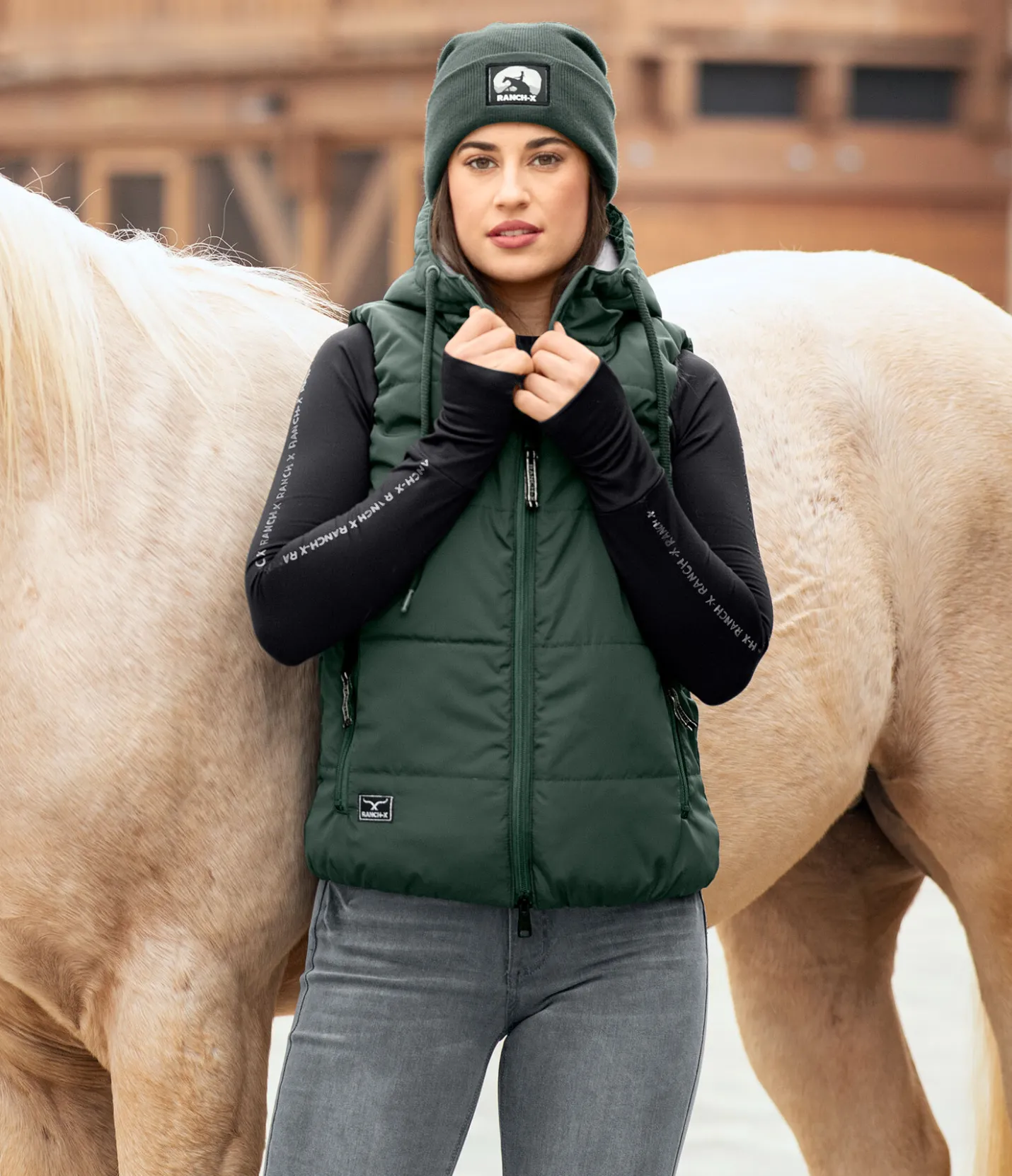 RANCH-X Gilet doudoune Oakley vert pin Outlet