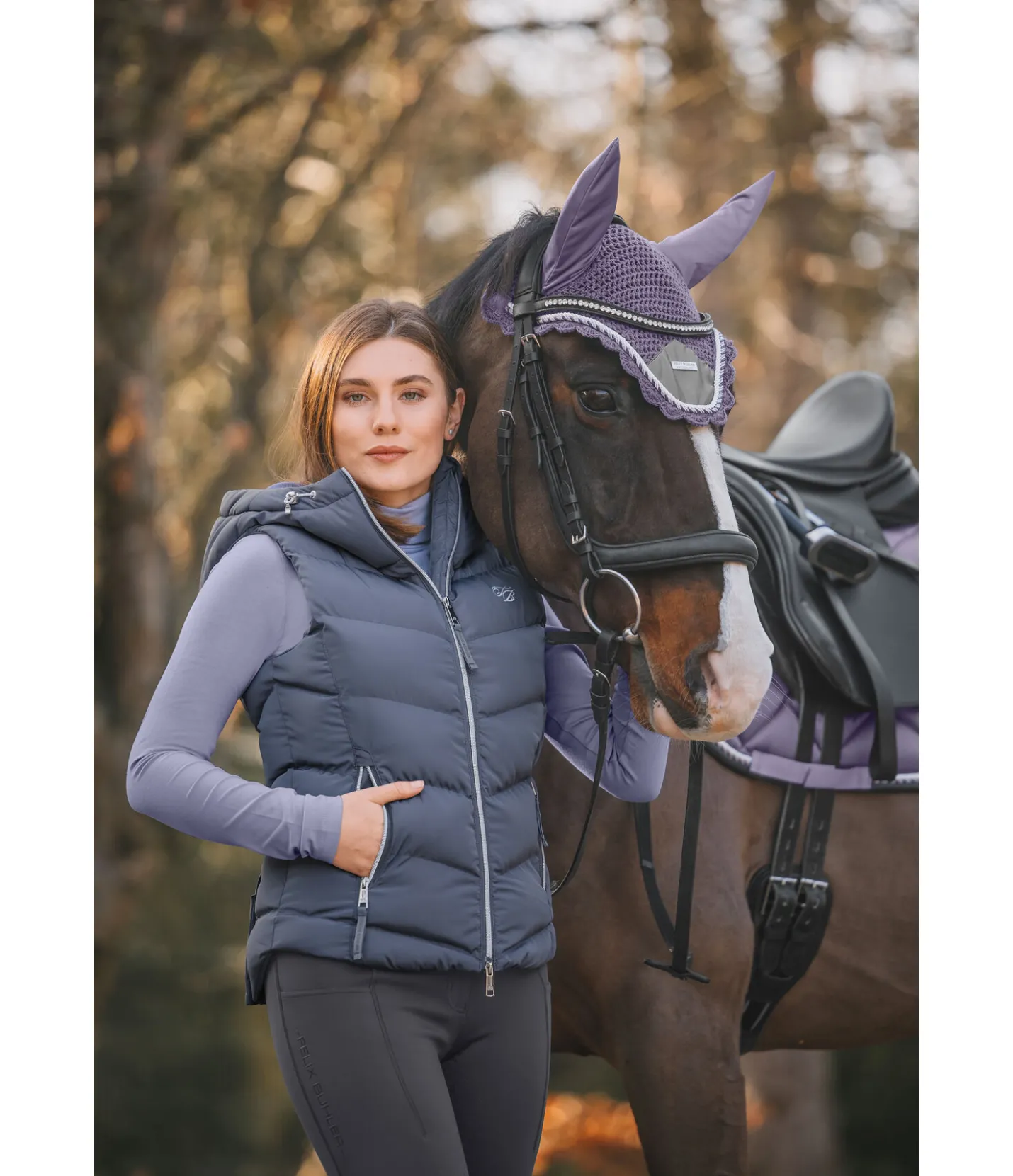 Felix Bühler Gilet d'équitation à capuche Lena violet givré Sale
