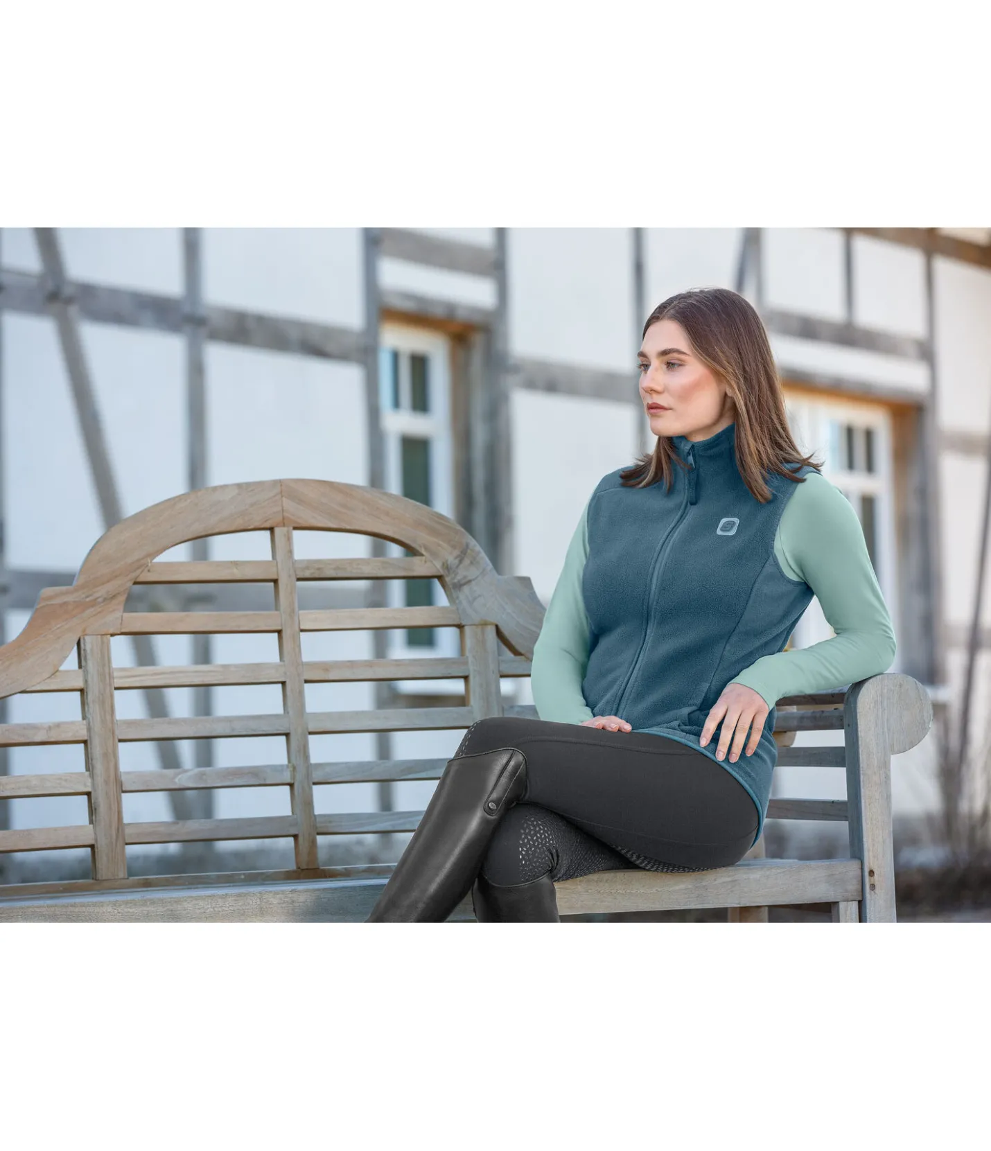 STEEDS Gilet d'équitation basique en polaire Rhea bleu sarcelle Discount