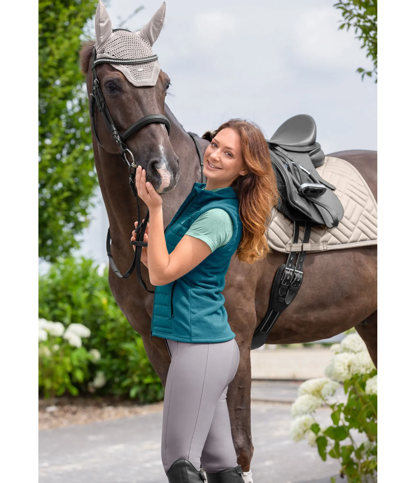 STEEDS Gilet d'équitation bi-matière Cleo II turquoise foncé Outlet