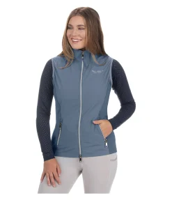 Felix Bühler Gilet d'équitation bi-matière Jeanne bleu fumée Hot