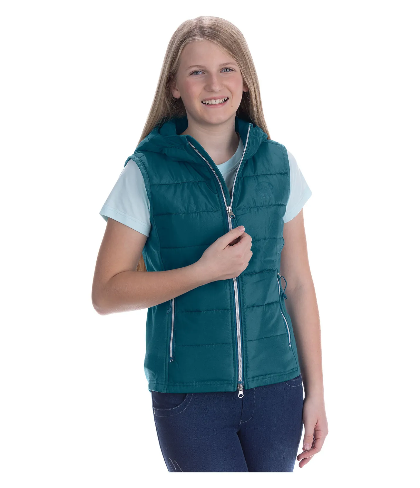 STEEDS Gilet d'équitation bi-matière Enfant Mika turquoise foncé Clearance