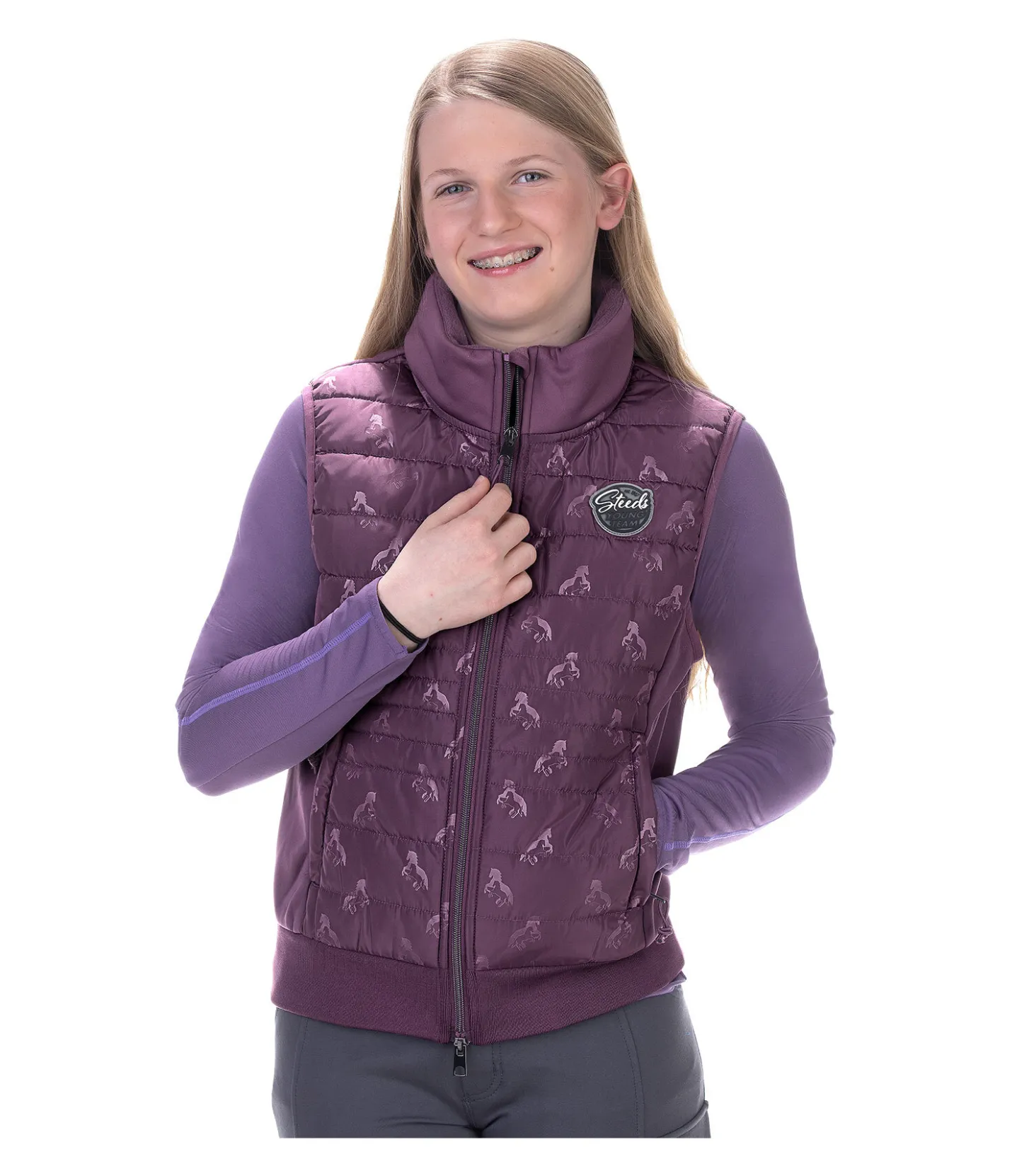 STEEDS Gilet d'équitation bi-matière Enfant Sarah II violet guimauve Best