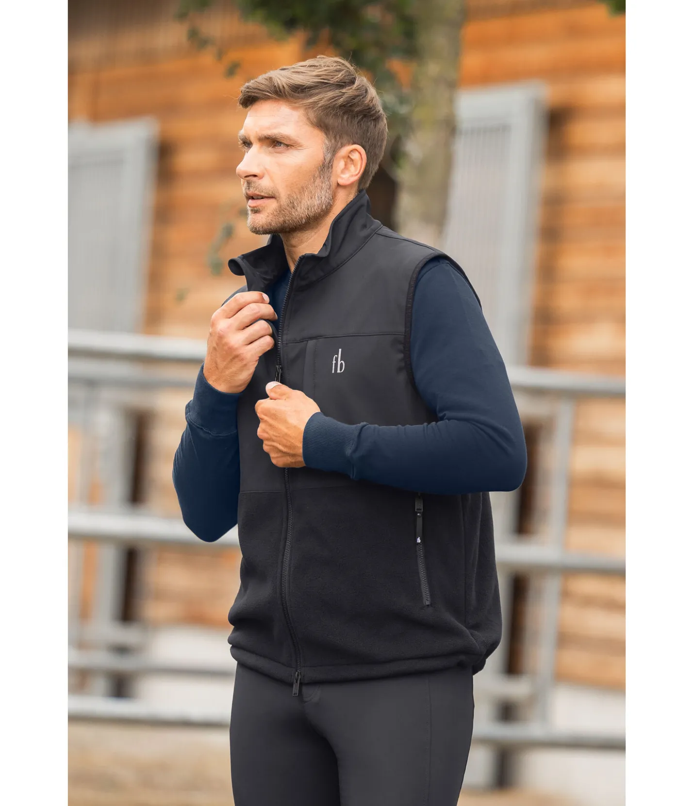 Felix Bühler Gilet d'équitation bi-matière pour homme Chicago noir Best