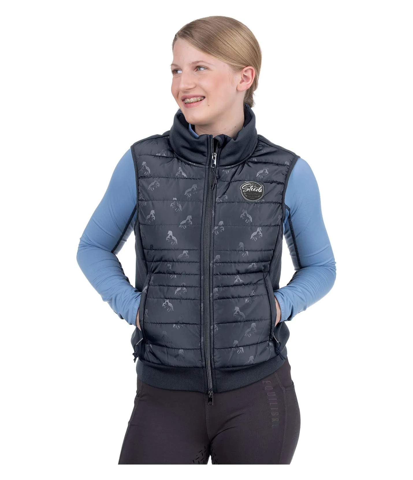 STEEDS Gilet d'équitation bi-matière Enfant Sarah II marine Discount