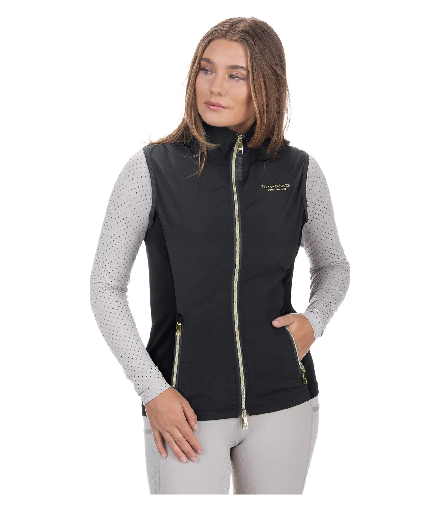 Felix Bühler Gilet d'équitation bi-matière Jeanne noir Hot