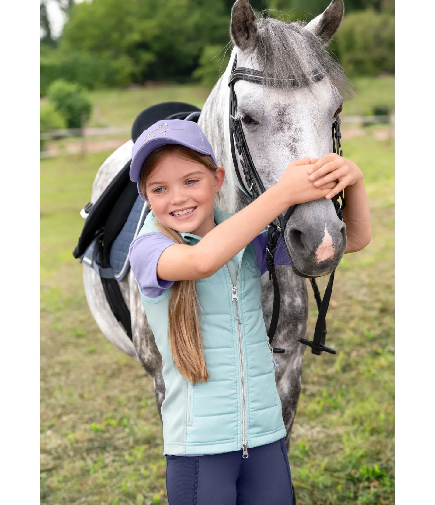 STEEDS Gilet d'équitation bi-matière Enfant Mika menthe glacee New