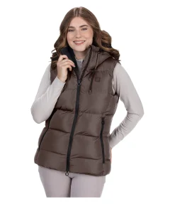 STEEDS Gilet d'équitation matelassé à capuche Mira III chocolat noir Outlet