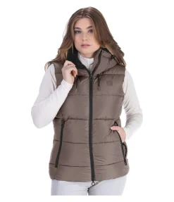 STEEDS Gilet d'équitation matelassé à capuche Mira III noix Hot