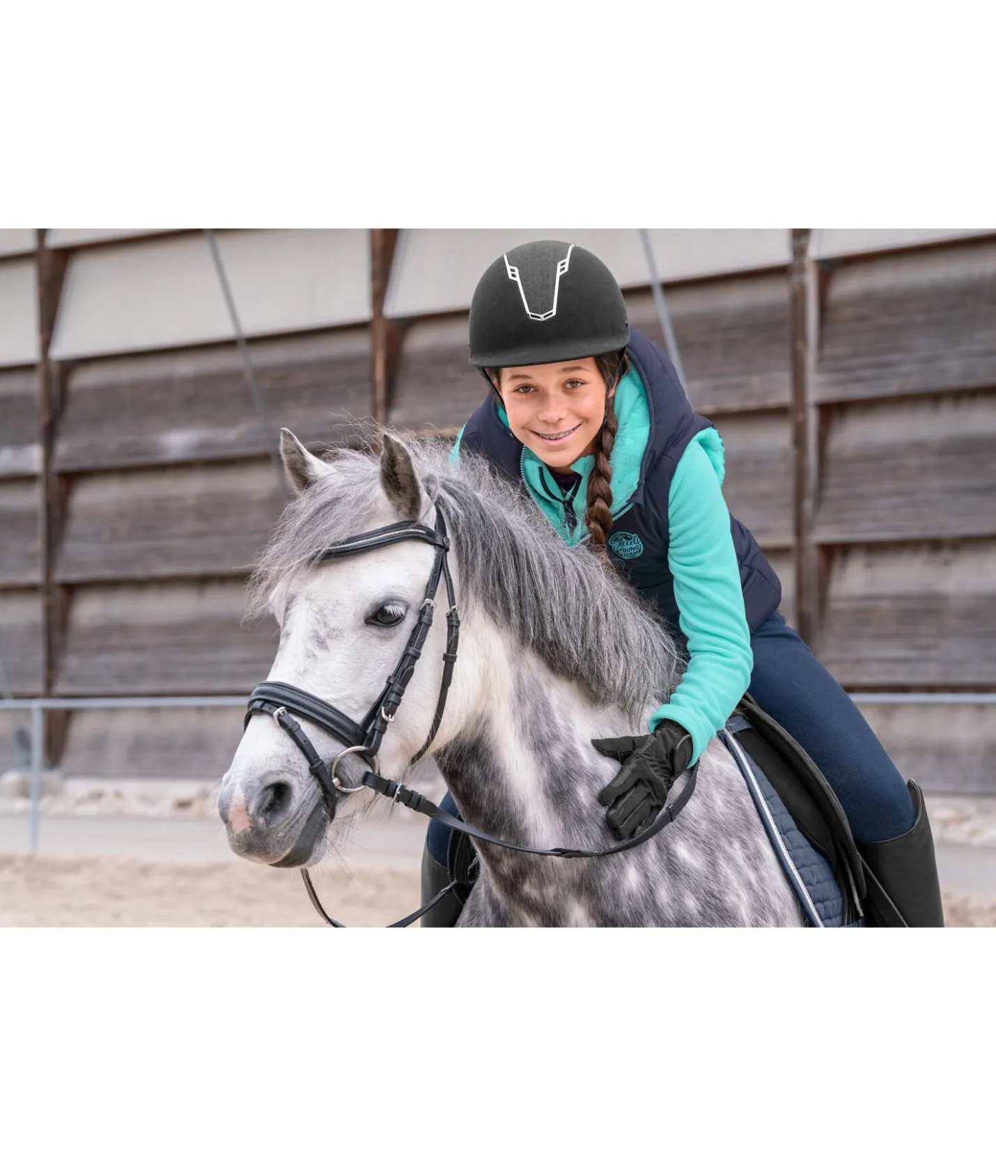 STEEDS Gilet d'équitation réversible enfant Solina marine New
