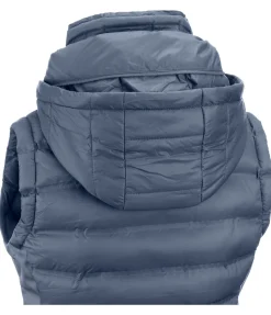 Felix Bühler Gilet d'équitation softshell bi-matière à capuche Jessy bleu fumée