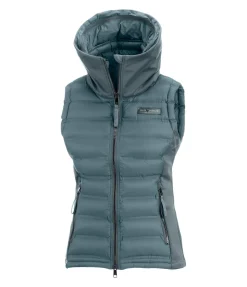 Felix Bühler Gilet d'équitation softshell bi-matière à capuche Jessy vert jade Clearance