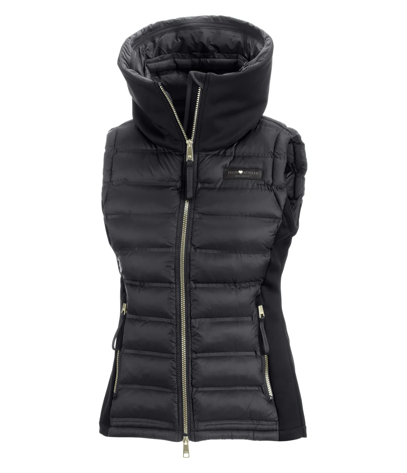 Felix Bühler Gilet d'équitation softshell bi-matière à capuche Jessy noir New
