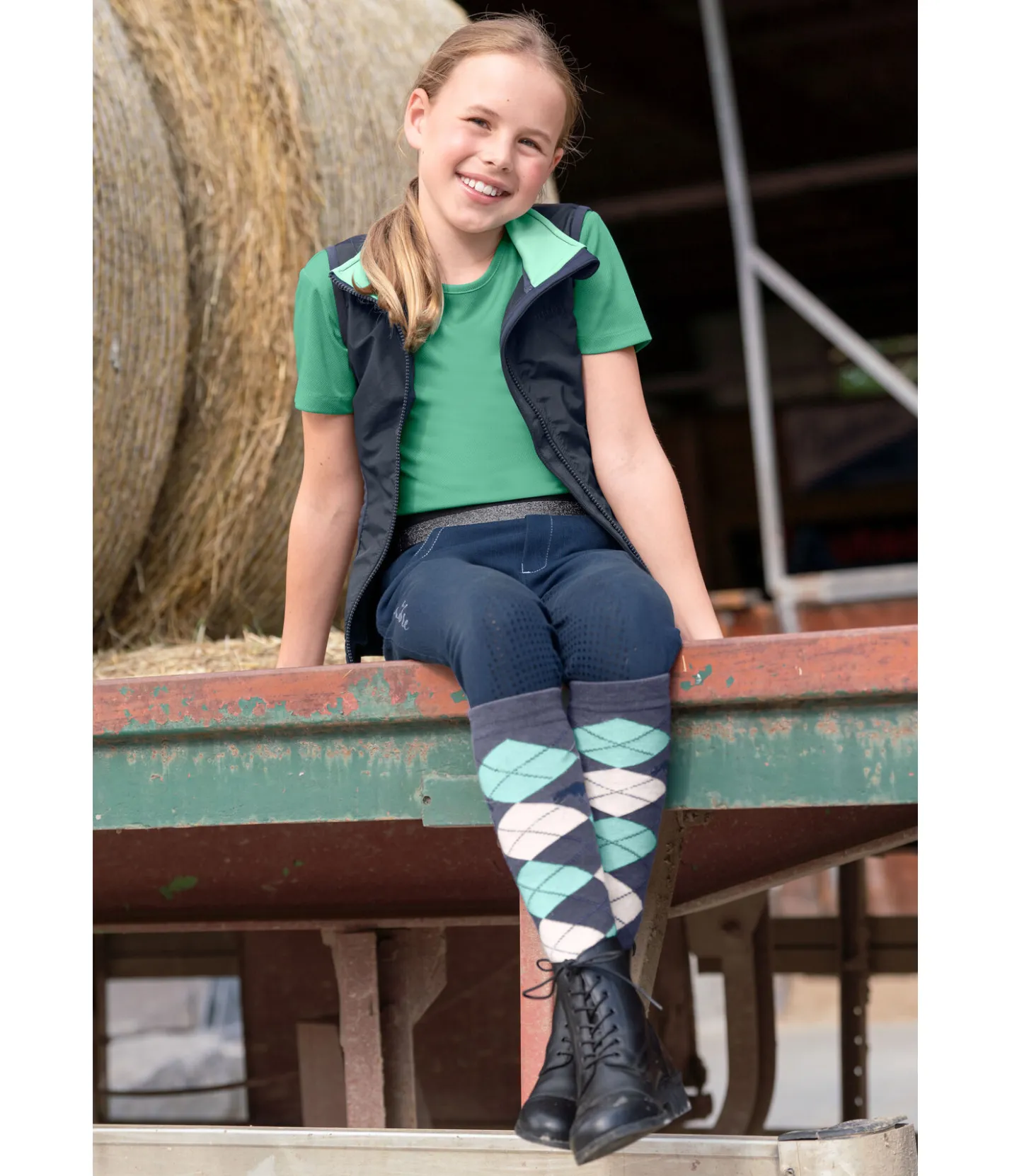 STEEDS Gilet d'équitation stretch bi-matière Enfant Hedi marine Clearance