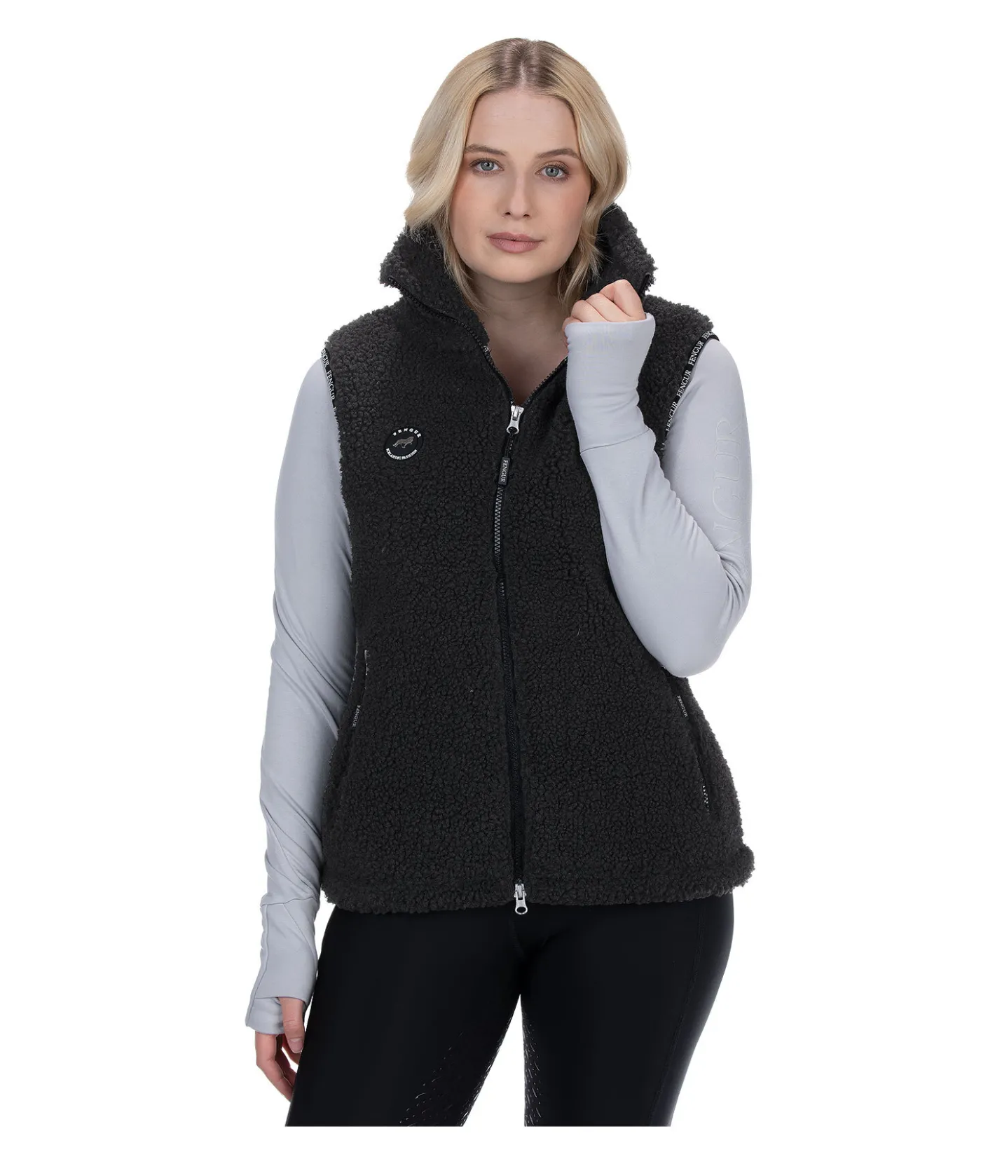 FENGUR Gilet en polaire sherpa Feldur noir Discount