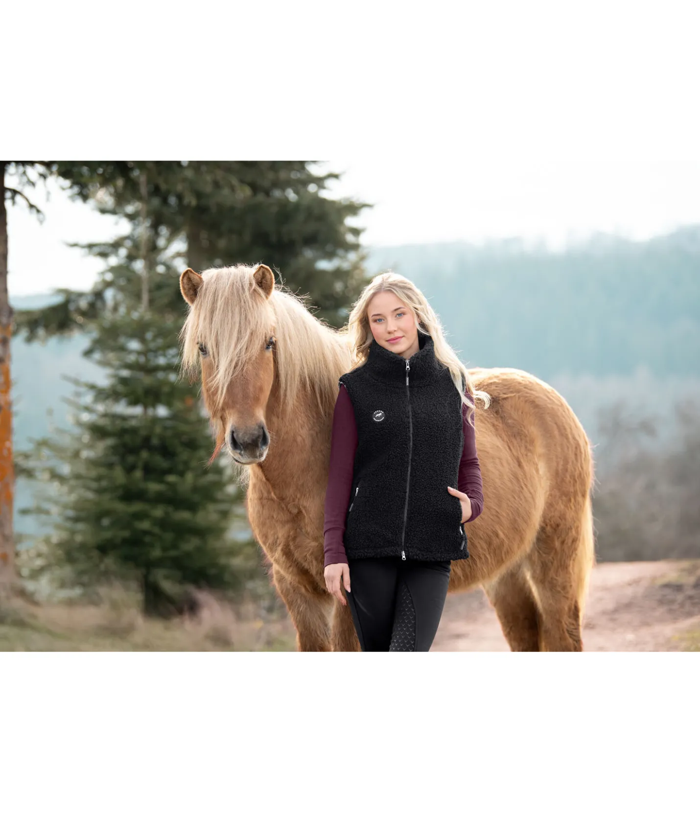 FENGUR Gilet en polaire sherpa Feldur noir Discount