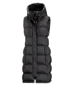 Felix Bühler Gilet long à capuche Clara noir Hot