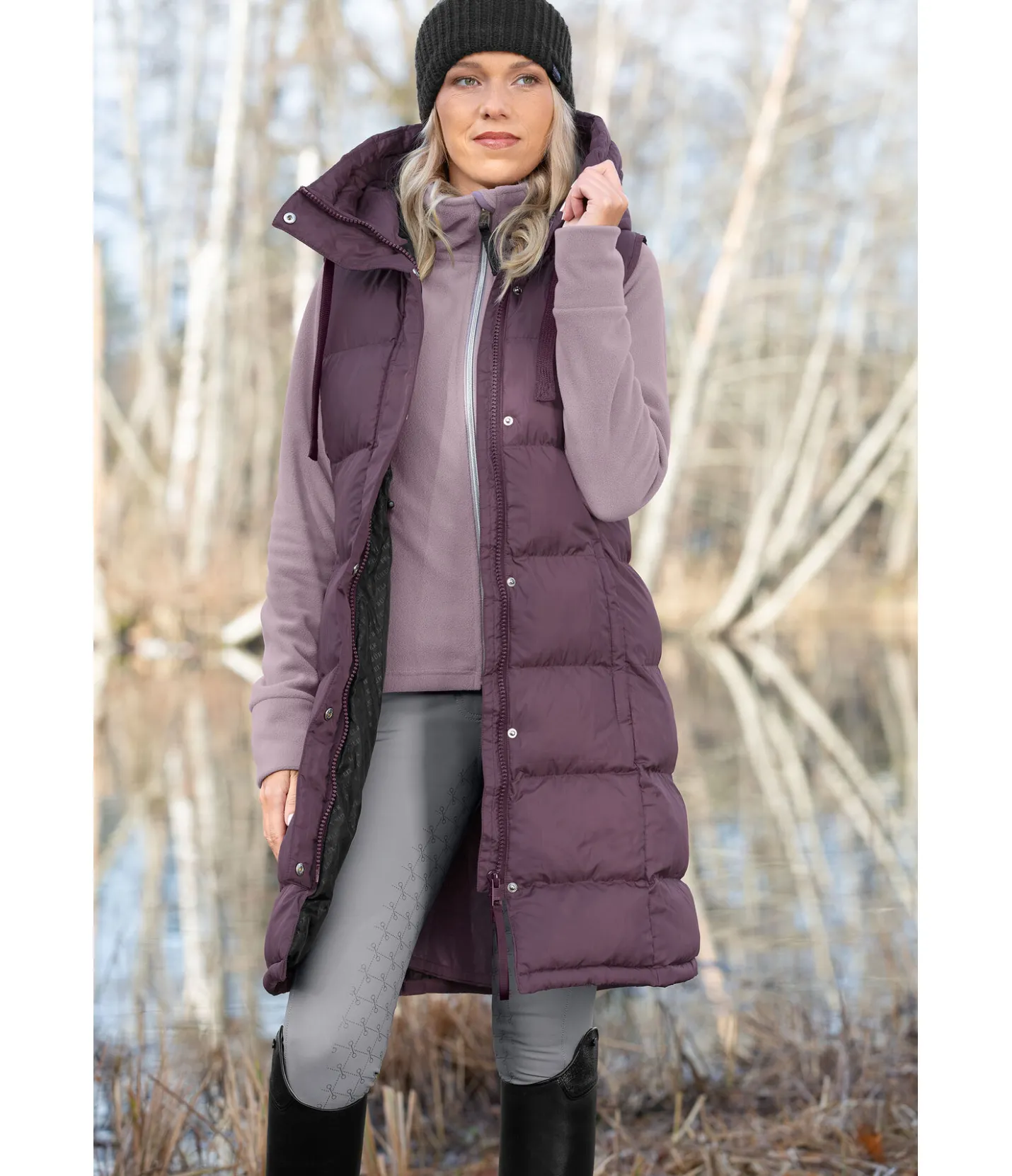 Felix Bühler Gilet long à capuche Clara vignoble Hot