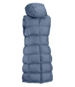 Felix Bühler Gilet long à capuche Clara bleu fumée