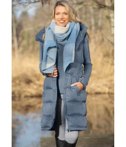 Felix Bühler Gilet long à capuche Clara bleu fumée