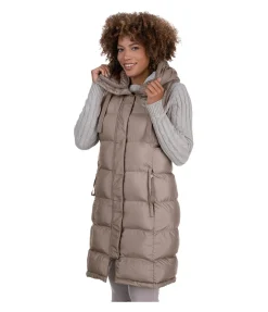 Felix Bühler Gilet long à capuche Clara noisette New