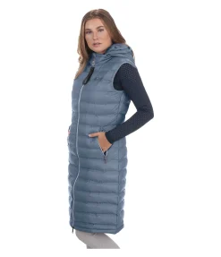 Felix Bühler Gilet long Fleur bleu fumée Best