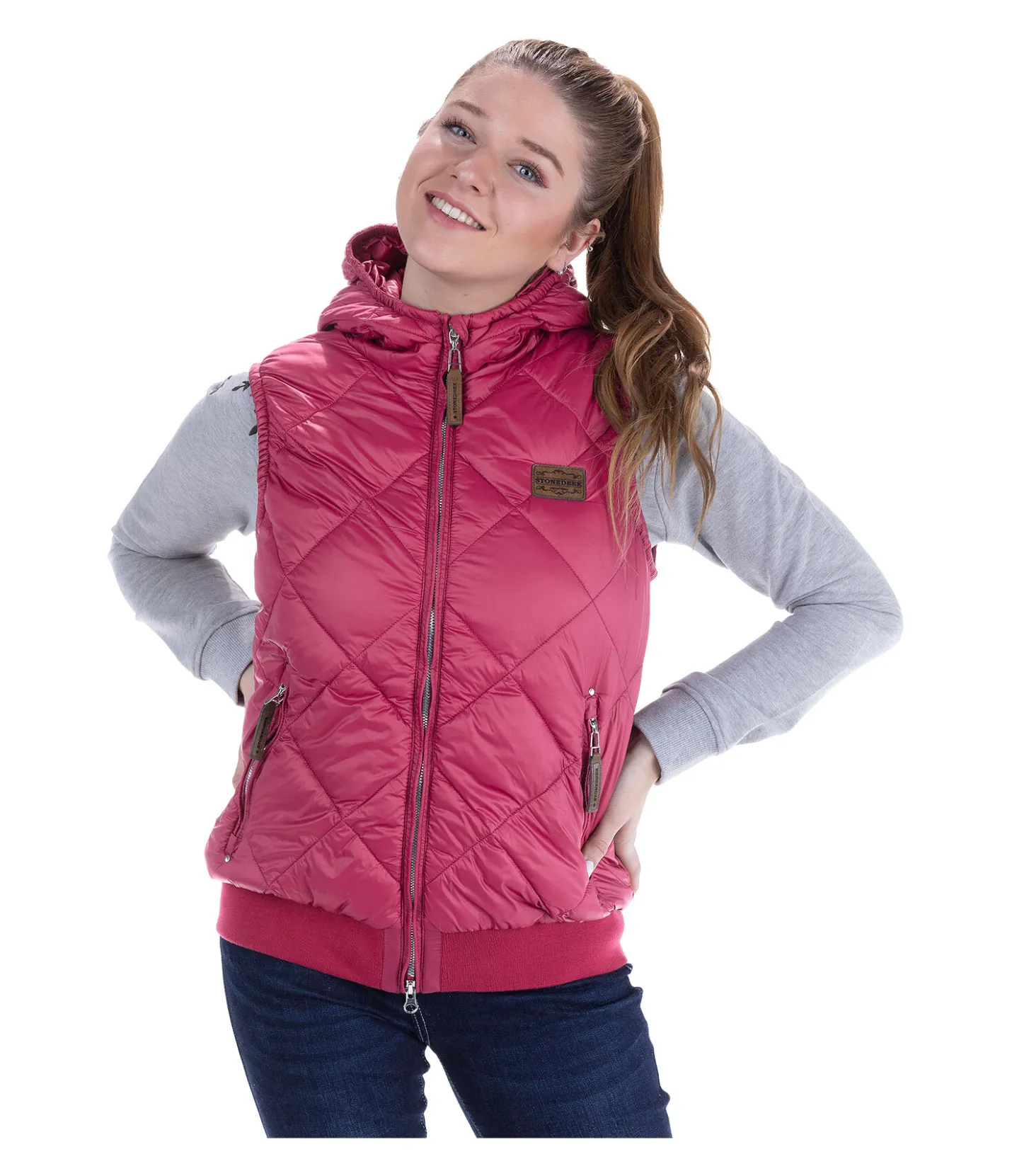 STONEDEEK Gilet matelassé femme Mathilda framboise Hot