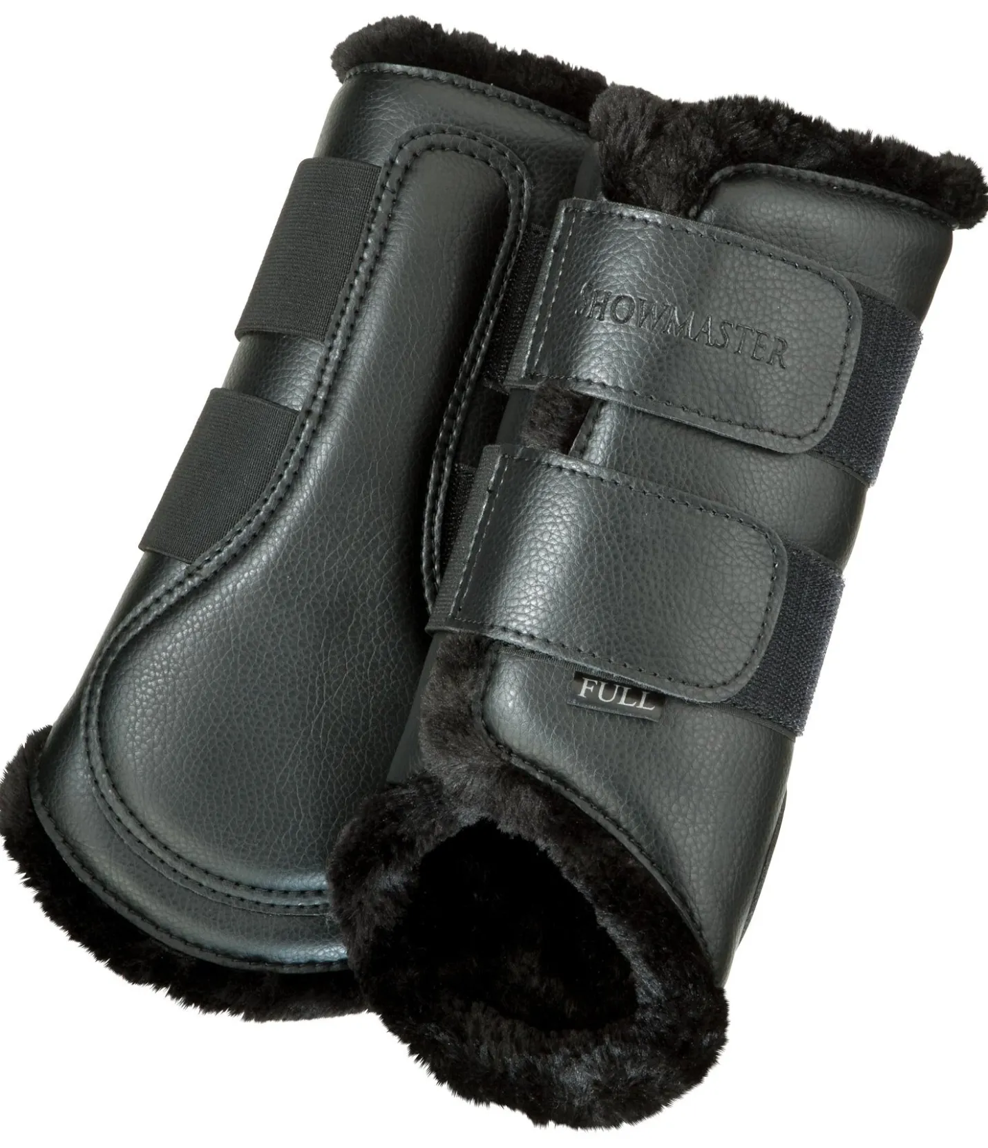 SHOWMASTER Guêtres de dressage antérieures en polaire Teddy noir/noir Sale