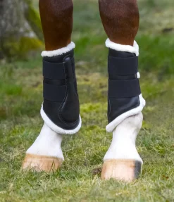 SHOWMASTER Guêtres de dressage antérieures en polaire Teddy noir Best