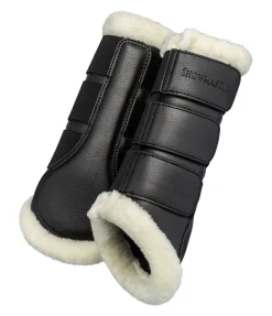 SHOWMASTER Guêtres de dressage avec polaire Teddy Classic (pour postérieurs) noir Discount