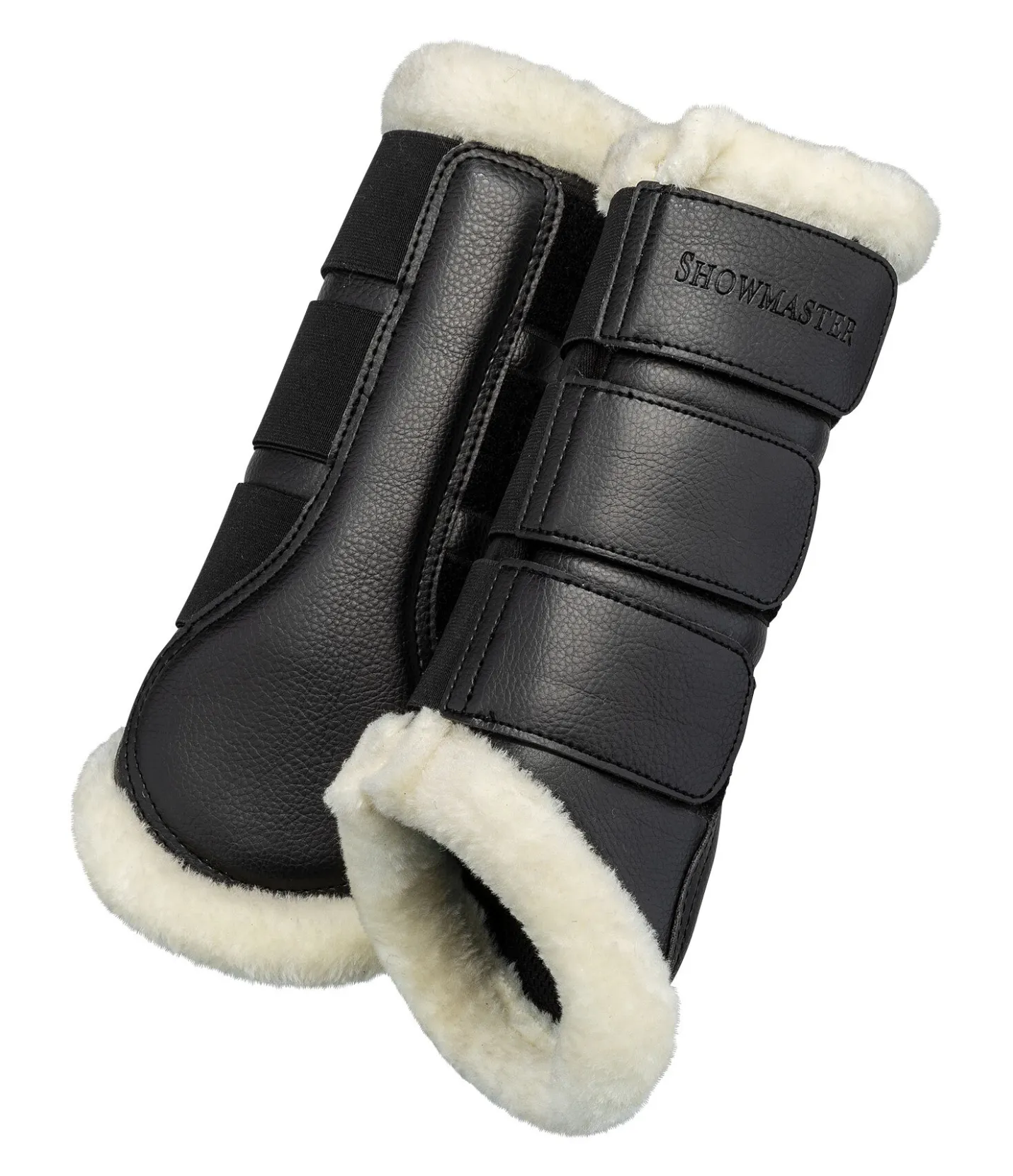 SHOWMASTER Guêtres de dressage avec polaire Teddy Classic (pour postérieurs) noir Discount